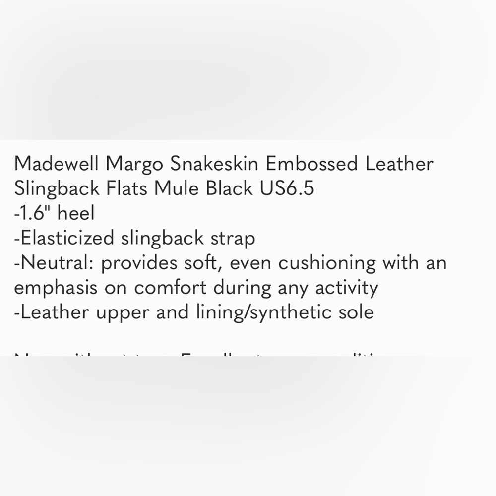 Womens Black Snakeskin-Print Slingback Flats - Picture 13 of 13